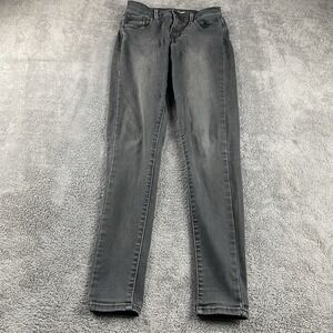 Levis 710 Super Skinny‎ Jeans Womens 26 Gray Low Rise